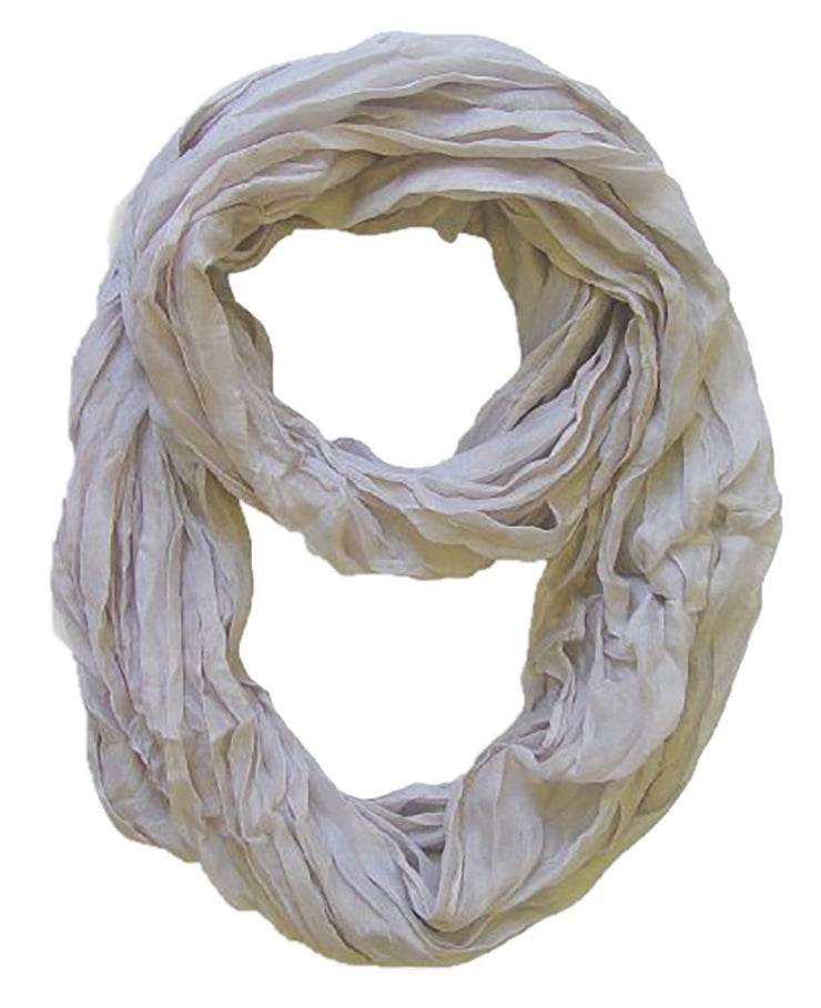 Silver Peach Couture Fashion Lightweight Crinkled Infinity Loop Scarf Neon Faded Ombre