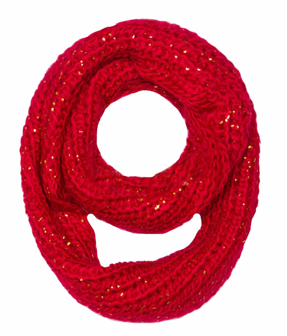Winter warm thick chunky knit cozy infinity loop cowl scarf in a soft texture.
