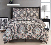 Couture Home Collection Damask 8 Pc Comforter Set Miranda Russia Blue Full
