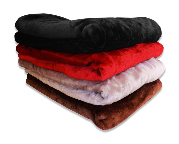 Couture Home Collection Luxury Cozy Faux Fur Reversible Solid Colors 50" X 60" Throw Blanket
