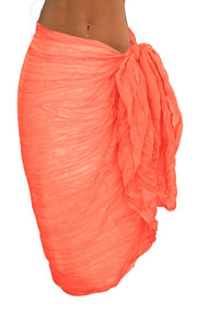 Peach Couture Solid Colorful Soft Crinkled Lightweight Versatile Wrap Scarf