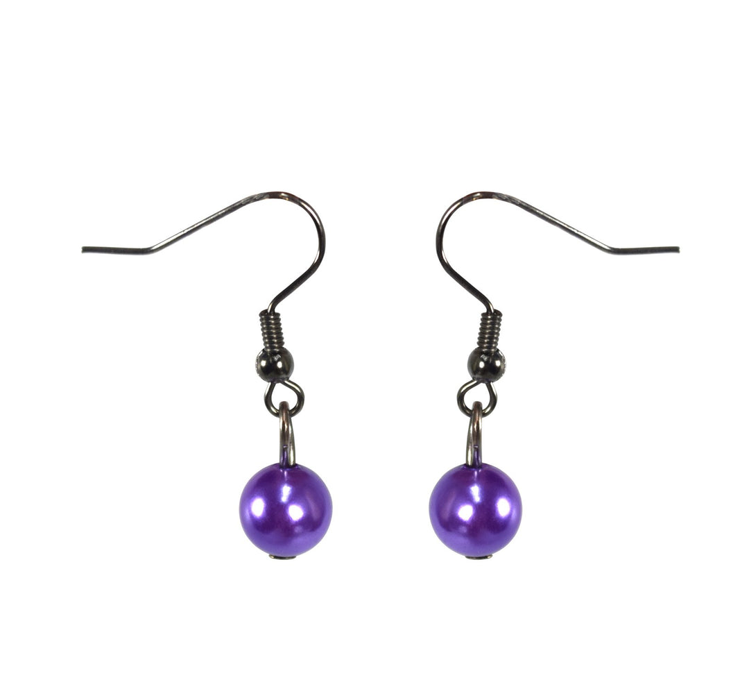 Vintage Chic Long Chain Large Pearl Circle Necklace Earrings Set