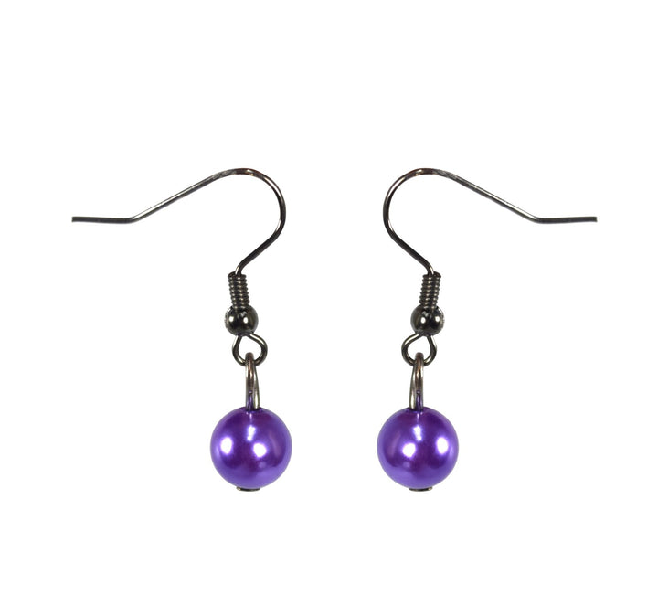 Vintage Chic Long Chain Large Pearl Circle Necklace Earrings Set