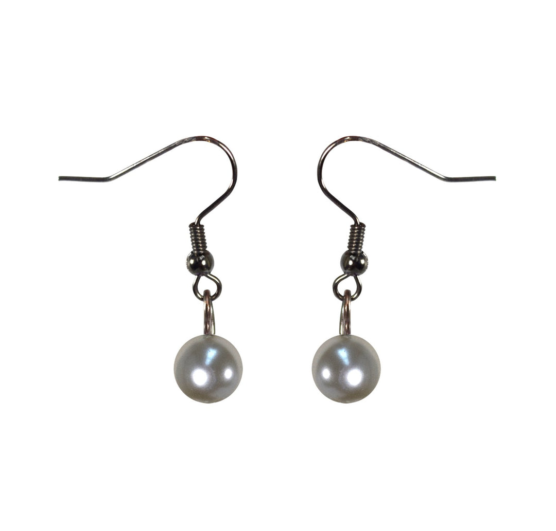 Vintage Chic Long Chain Large Pearl Circle Necklace Earrings Set