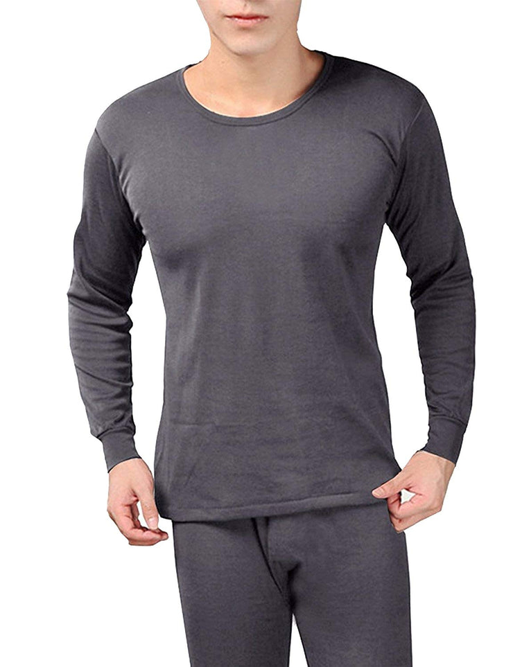 Mens Fleece Lined Stretch Warm Thermal Underwear Pajamas 2 Piece Set