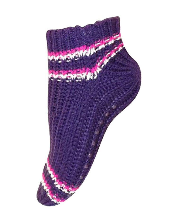 Womens Non Skid Crochet Knitted Sweater Pom Pom Slipper Socks Booties 2 Pack