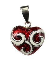 Cute Swirly Dazzling Red Heart Pendant Necklace Charm