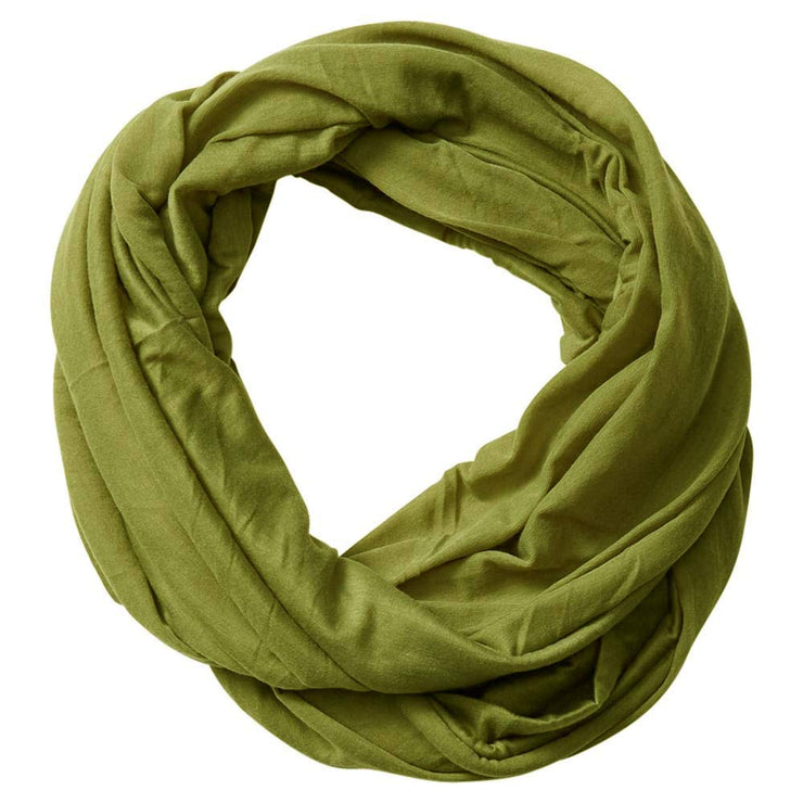 Olive Peach Couture Cotton Soft Touch Vivid Colors Lightweight Jersey Knit Infinity Loop Scarf
