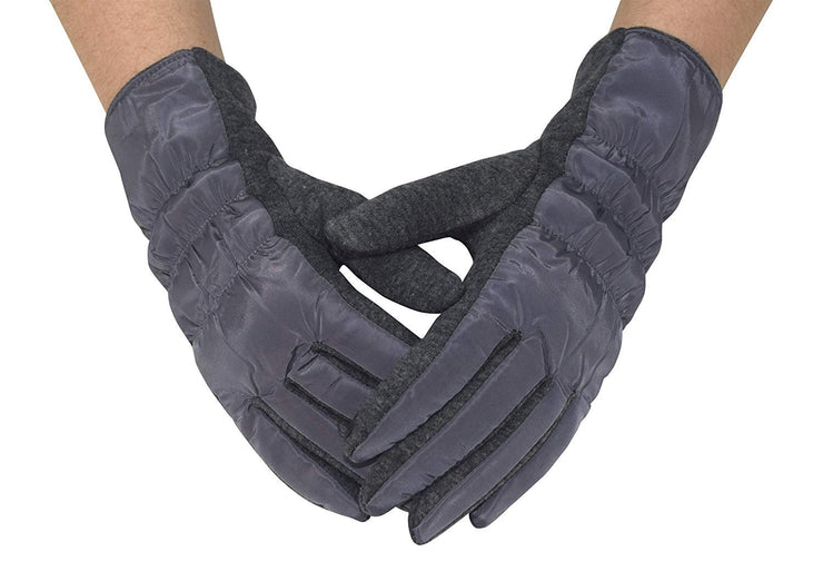 Womens Texting Touchscreen Fleece Lined Winter Driving Gloves (Grey)
