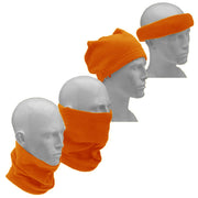 Thick Knit One Hole Facemask Balaclava Snowboarding Biker Mask (Orange and Black)