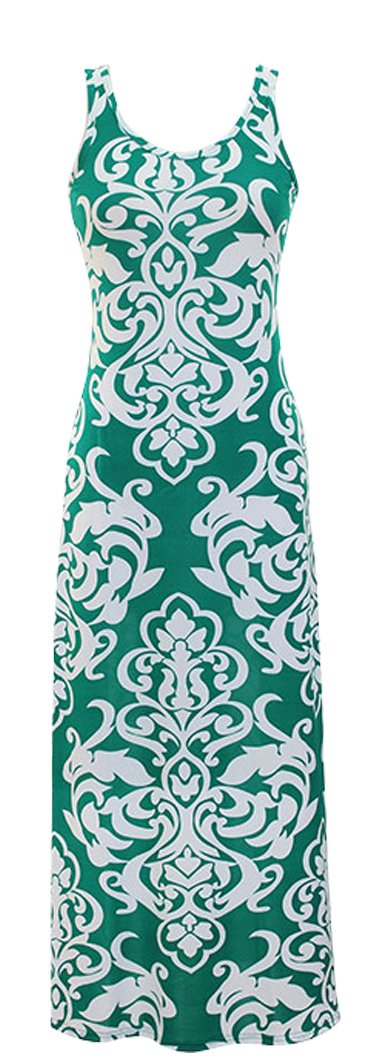 A1195-Damask-Maxi-Dress-Green-Med-KL