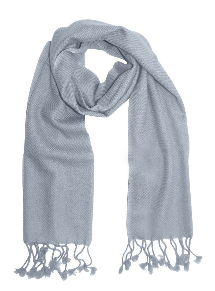 Pure Cashmere Wool Unisex Scarf - Silver