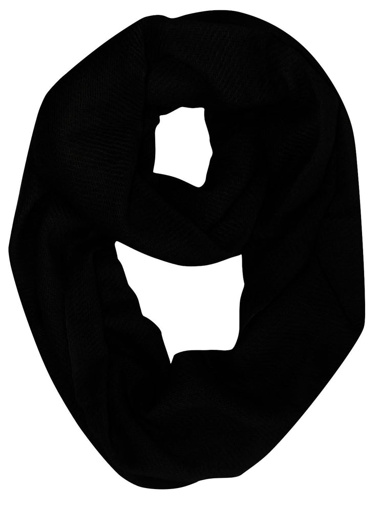 Black Light and Soft Luxurious Cashmere Wool Infinity Loop Wrap Scarf