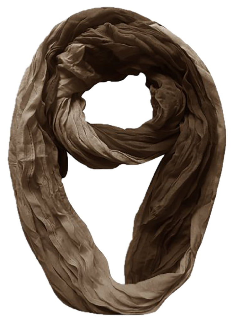 Ombre Chocolate Brown Peach Couture Fashion Lightweight Crinkled Infinity Loop Scarf Neon Faded Ombre