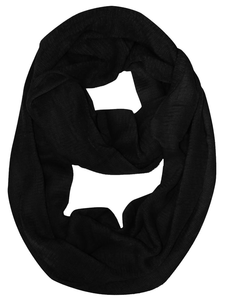 Black Peach Couture Cashmere feel Gorgeous Warm Two Toned Infinity loop neck scarf snood