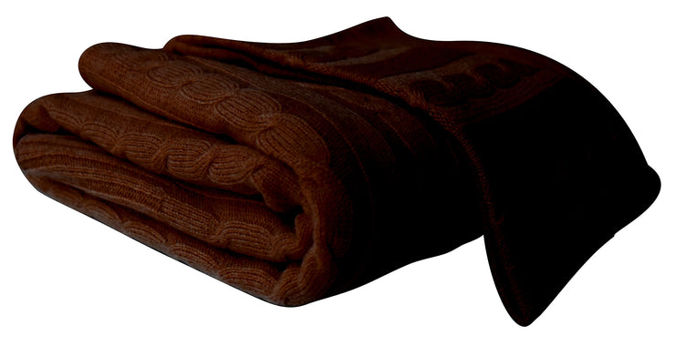 Cozy & Warm Cable Knit Cashmere Wool Soft Throw Blanket 50 x 60