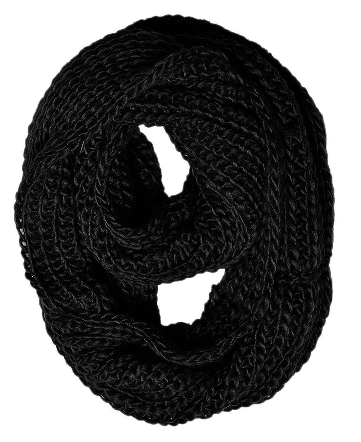 Chunky Warm Knitted Infinity Loop Scarf in Several Colors