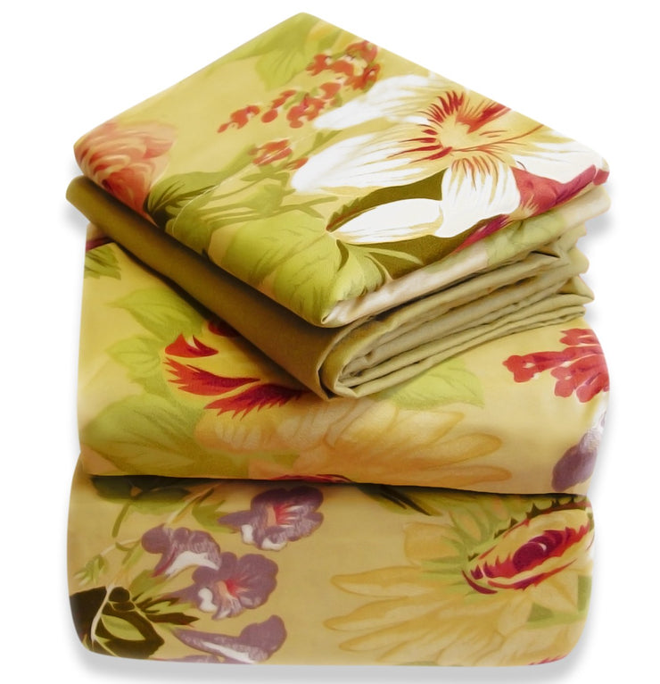 A2082-Floral-Bed-Sheets-Set-King-Tan