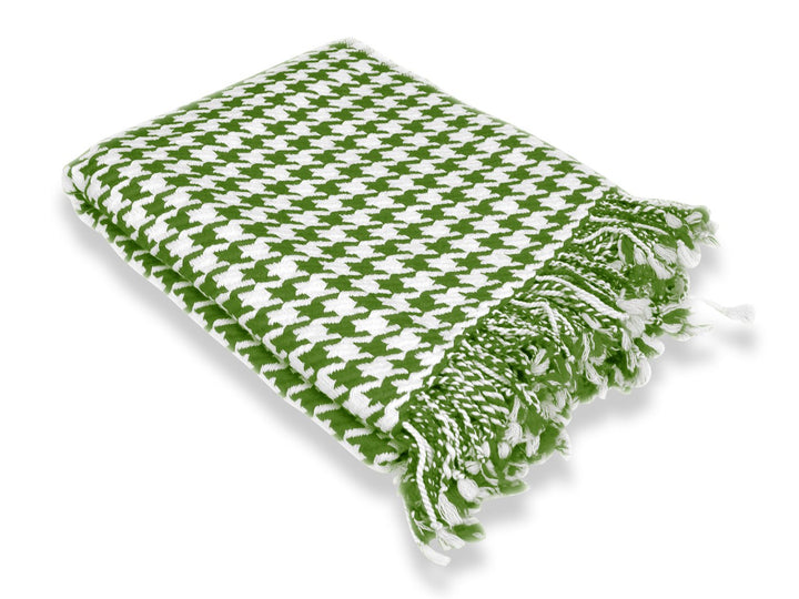 Sage Cashmere Wool Houndstooth Throw (50x60")