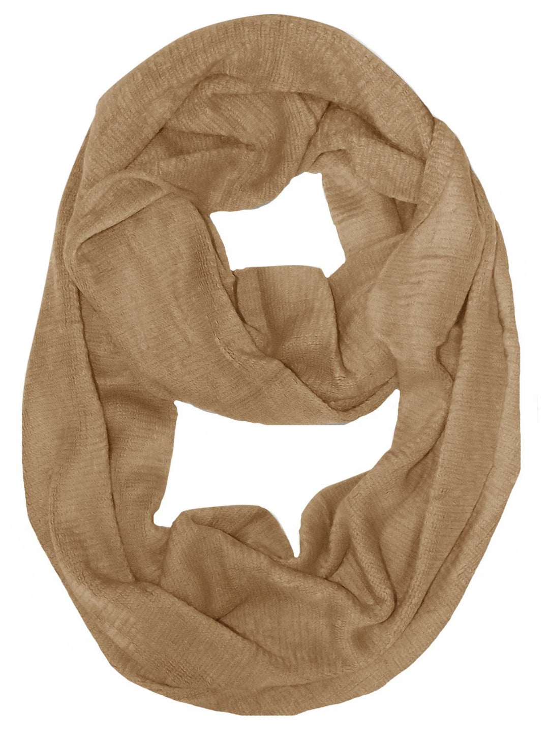 Taupe Peach Couture Cashmere feel Gorgeous Warm Two Toned Infinity loop neck scarf snood