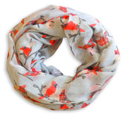 Peach Couture Beautiful Vintage Two Colored Bird Print Infinity Loop Scarf Scarves