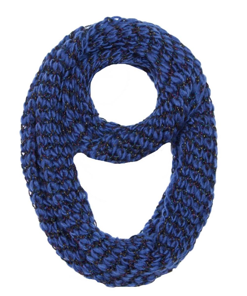 Winter warm multicolor sequin chunky knit infinity loop cowl scarf.