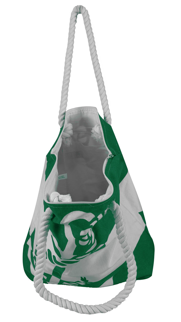 Anchor Print Cotton Canvas Beach Tote