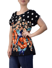 Boho Floral Print Light Weight Casual Summer Top T Shirt Blouse