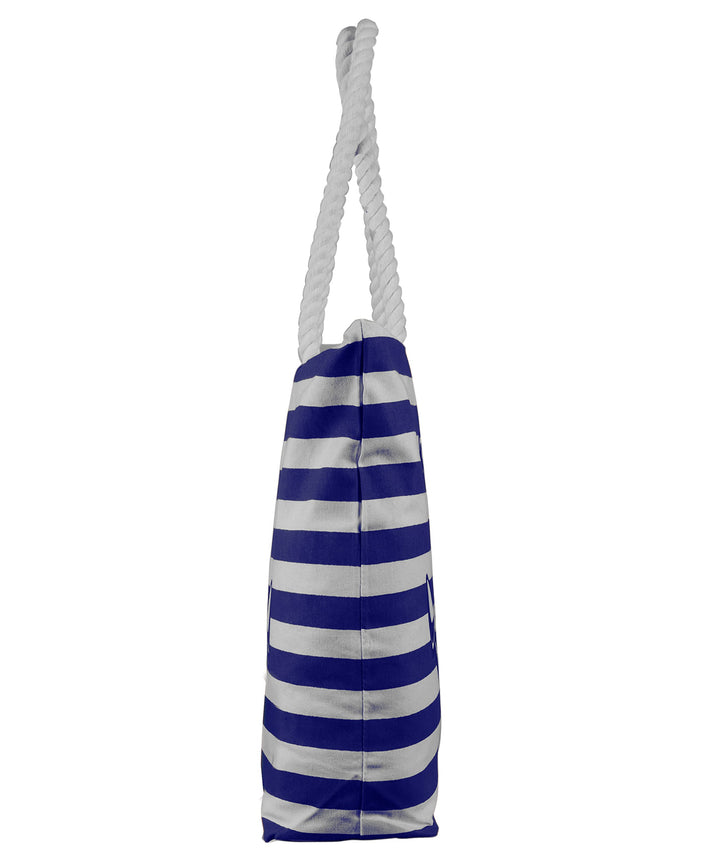Anchor Print Cotton Canvas Beach Tote