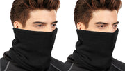 Thick Knit One Hole Facemask Balaclava Snowboarding Biker Mask (2 Black)