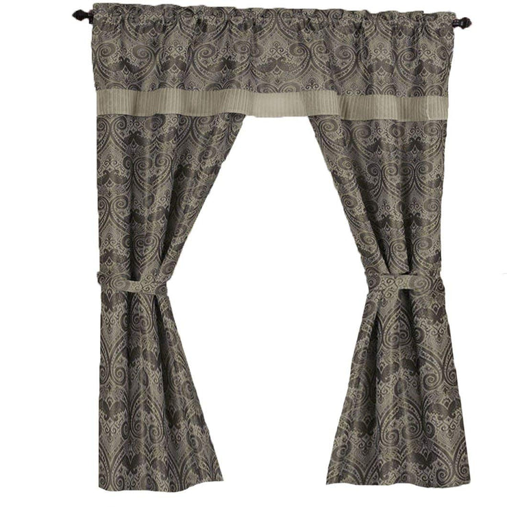 Peach Couture Window Treatment Blackout Curtains Window Set w/Attached Valance (55" x 63", Natural)