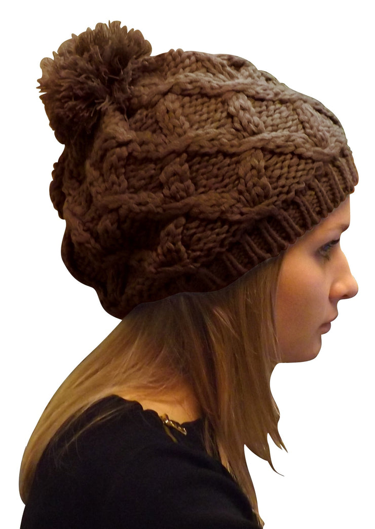 A3240-Cable-Knit-Pom-Hat-Brown-KL