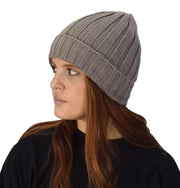 Sherpa Fleece Lined Unisex Striped Knit Winter Beanie Hat Cap