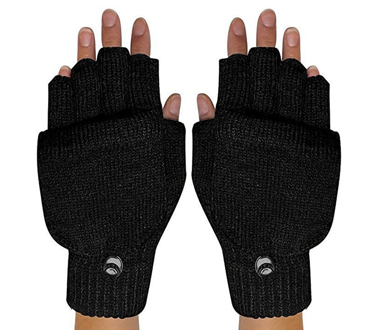 Warm Insulating Convertible Gloves Mittens For Easy Smartphone Texting