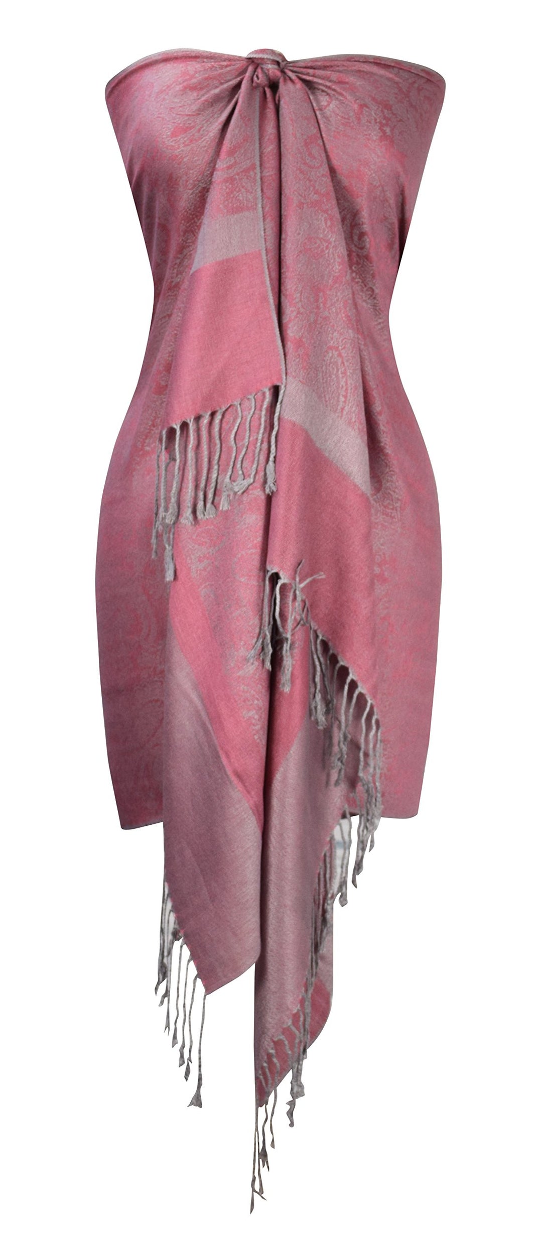 Peach Couture Elegant Vintage Jacquard Paisley Feel Shawl Wrap Scarf