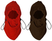 Peach Couture Thick Knit One Hole Facemask Balaclava Snowboarding Biker Mask (2 Pack Cherry/Brown)