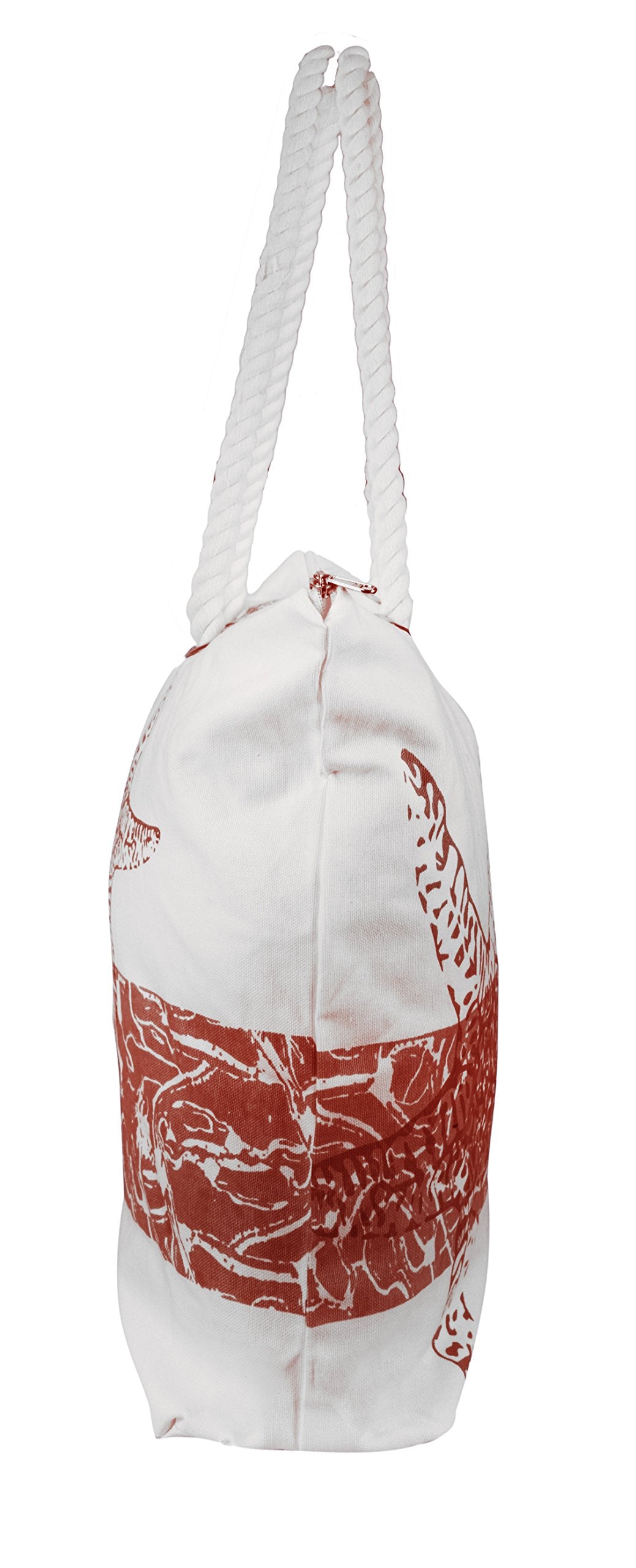 Starfish Design Cotton Canvas Beach Tote