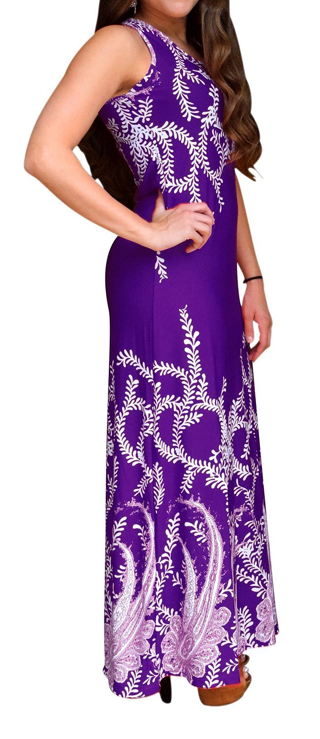 Paisley Print Sleeveless Scoop Neck Maxi Dress
