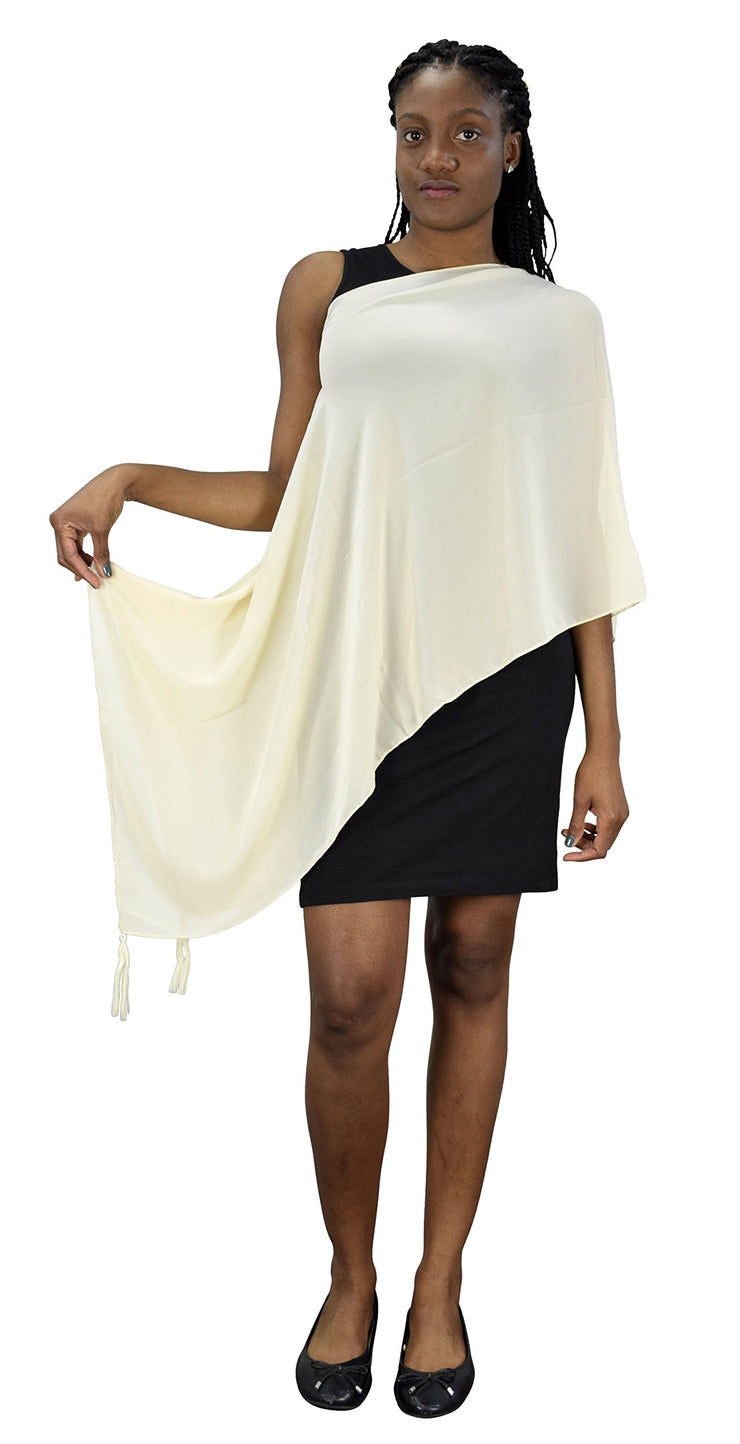 Peach Couture Womens Light Weight Sheer Shrug Poncho One Shoulder Cover up