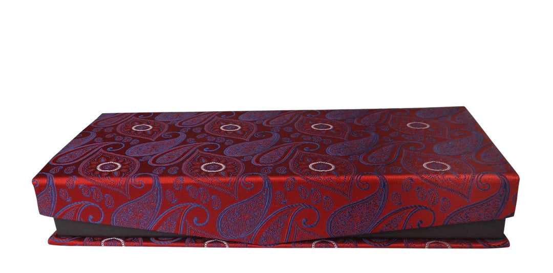 Luxurious Mens Silk Feel Paisley Necktie Cufflink Handkerchief Set