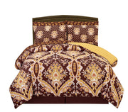 Couture Home Collection Damask 8 Pc Comforter Set Miranda Plum Full