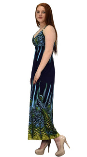 Floral Print Tropical Cinched Waist Maxi Dress