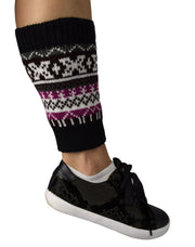 Soft Stretchy Patterned Winter Knitted Leg Warmers