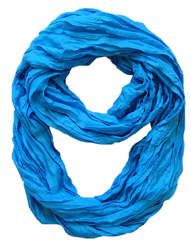 Blue Peach Couture Fashion Lightweight Crinkled Infinity Loop Scarf Neon Faded Ombre