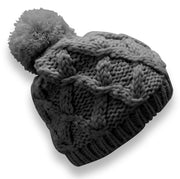 Peach Couture Womens Cozy Warm Crochet Cable Knit Pom Pom Snowboard Winter Hat