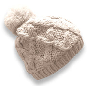 Peach Couture Womens Cozy Warm Crochet Cable Knit Pom Pom Snowboard Winter Hat