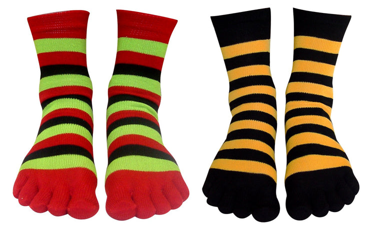 A2553-Stripe-Toe-Sock-Red-Gree-KL