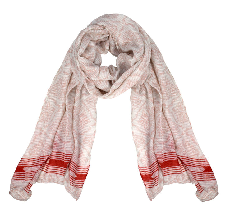 Peach Couture Womens Summer Fashion Light Weight Damask Print Long Scarf