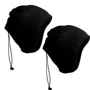 Thick Knit One Hole Facemask Balaclava Snowboarding Biker Mask (2 Black)