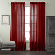 Woven Sheer Solid Drape Curtain 55 x 84 in - Double Panel Set